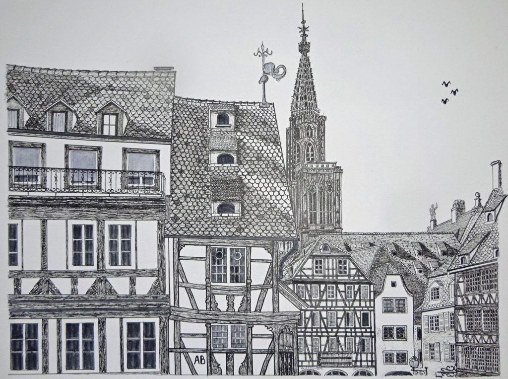 Strasbourg, maisons et Cathédrale